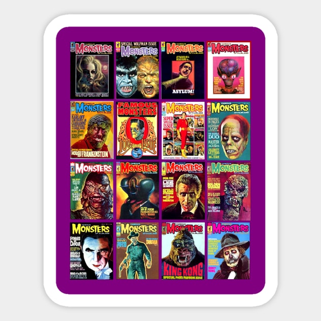 Famous Monsters Collage Series 6 Sticker by Starbase79